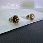 New Dior Round Studs | Black Pearl & Gem Earrings
