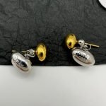 Minimalist Oval Metal Stud Earrings (Niche Design)